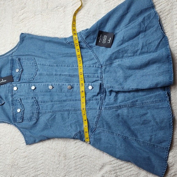 Lulus Women's Denim Dress Blue Size Extra Large Sleeveless - Picture 3 of 8